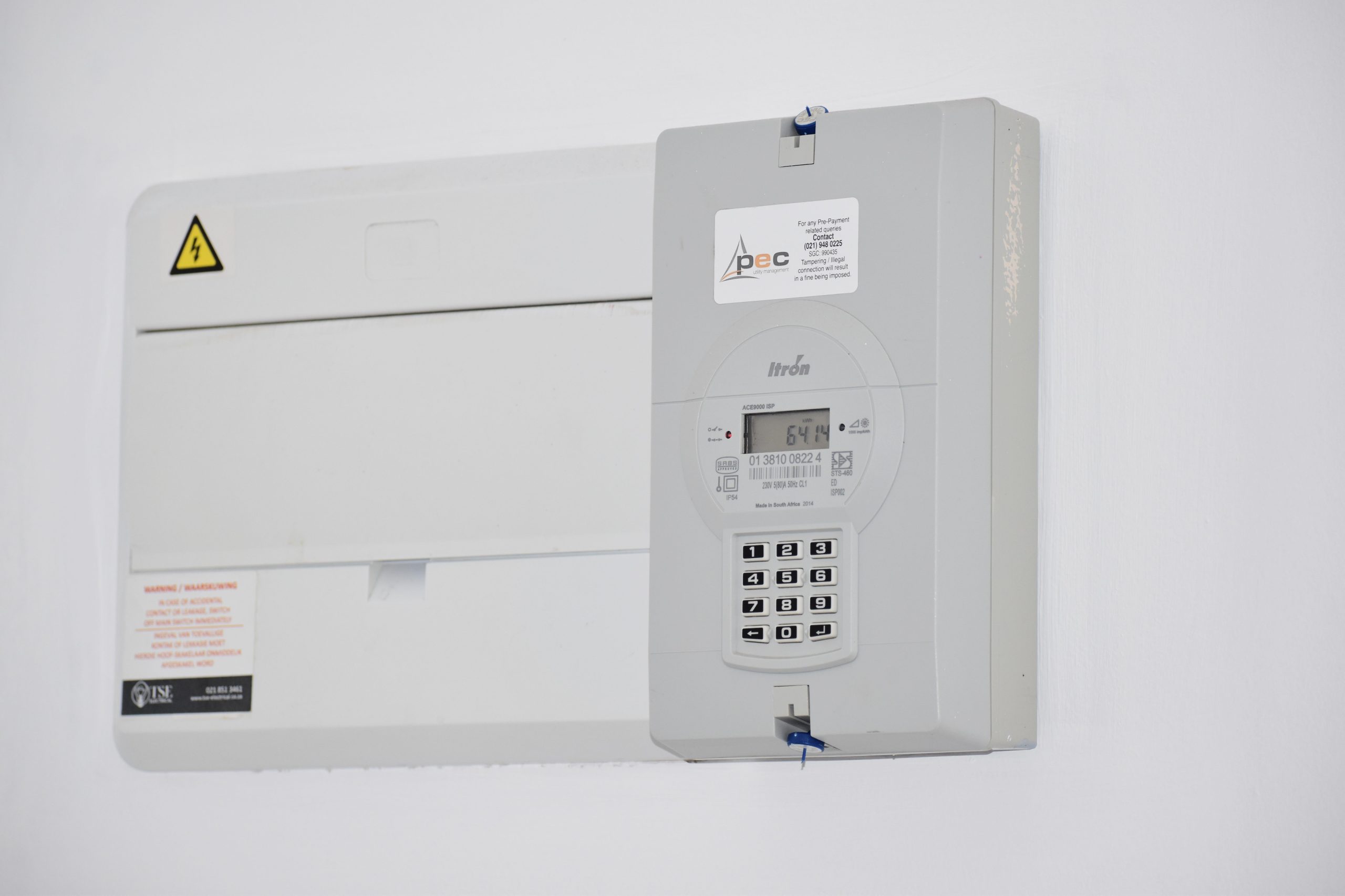 Compteur électrique et tableau fusibles mural